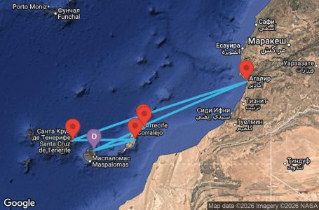 Маршрут на круиз Canary Islands, Spain, Morocco - LPA07A2L