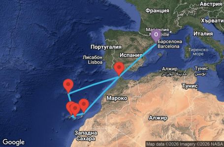 Маршрут на круиз 12 дни Испания, Португалия, Мароко - IN12M648