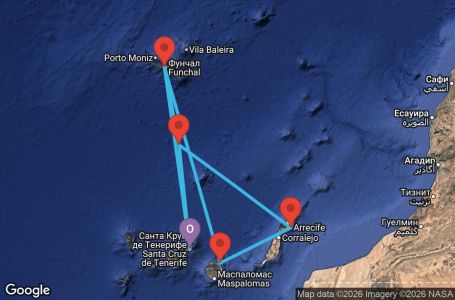 Маршрут на круиз Canary Islands, Madeira - TCI07A4H